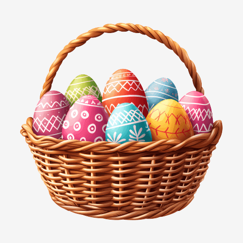 Easter basket full of eggs