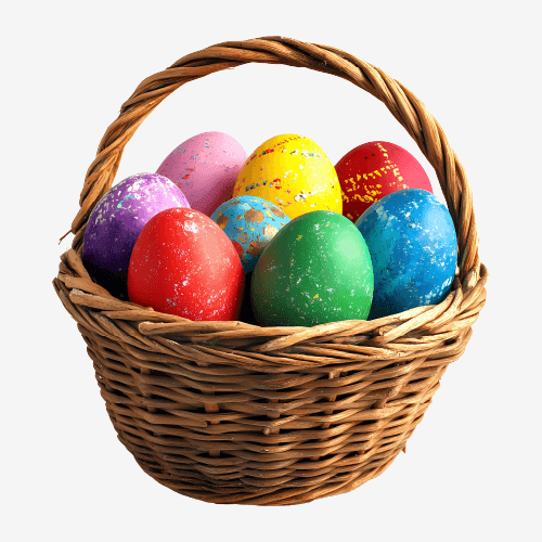 Basket full of easter eggs