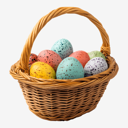 Basket full of easter eggs