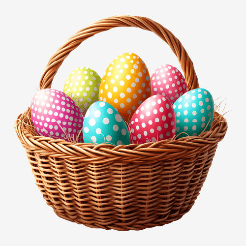 Easter basket full of eggs