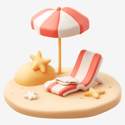 3D Beach illustration