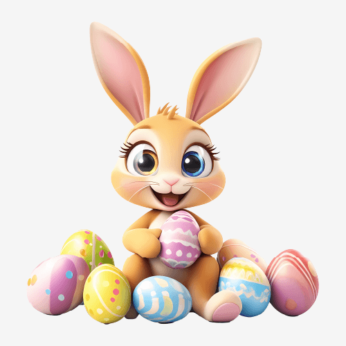 Easter Bunny holding egg